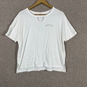 Calia By Carrie Underwood T Shirt‎ Womens Large White Cropped Cut Out Graphic